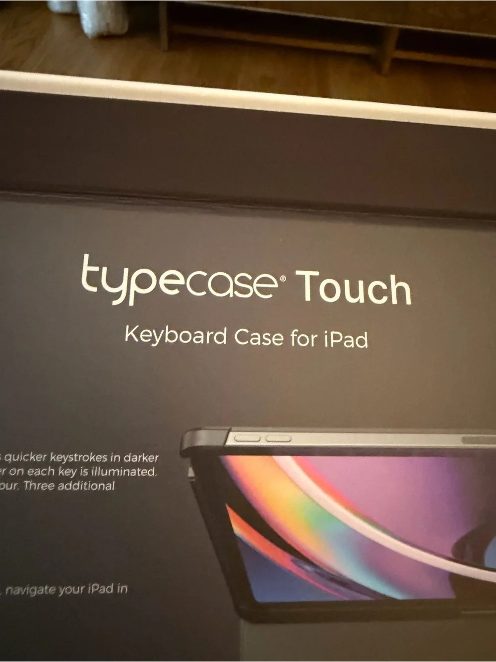 Typecase Touch Black Tablet Keyboard Case with Backlit Keys